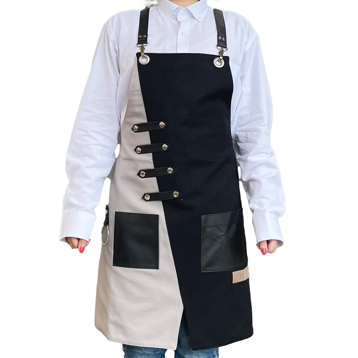 Utility Apron By Zouhad Grey and Black